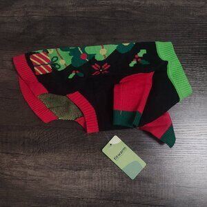 Fitwarm Christmas Tree Dog Sweater - Black with Holiday Design - New with Tags